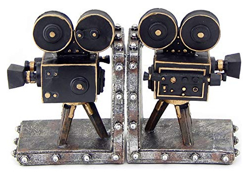 26287 Vintage Camera Bookend Old Style Movie Film 7 Pul...