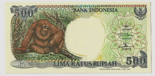 Fk Billete Indonesia 500 Rupias 1992 P-128 Sin Circular