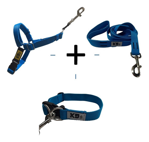  Arnes K9 Pretal Anti Tirones + Correa 3m + Collar , Perro