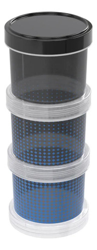 Conjunto 3 Potes Fitness Azul E Preto Empilháveis Plasútil