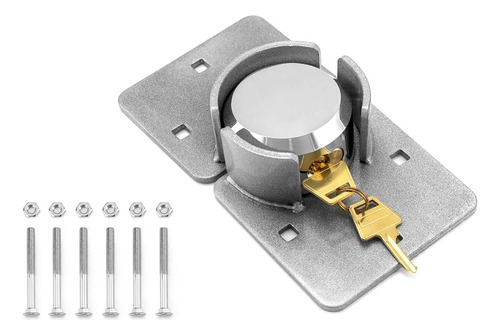 Qwork Heavy Duty Puck Lock Y Hasp, Grillete Oculto De Acero 