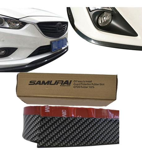 Imagen 1 de 7 de Spoiler Lip Universal Hule Flexible Carbono 2,5 Mts