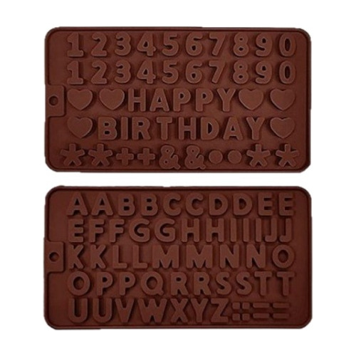 Moldes De Silicona Chocolate Letras Y Números (kit 2 Pzas)