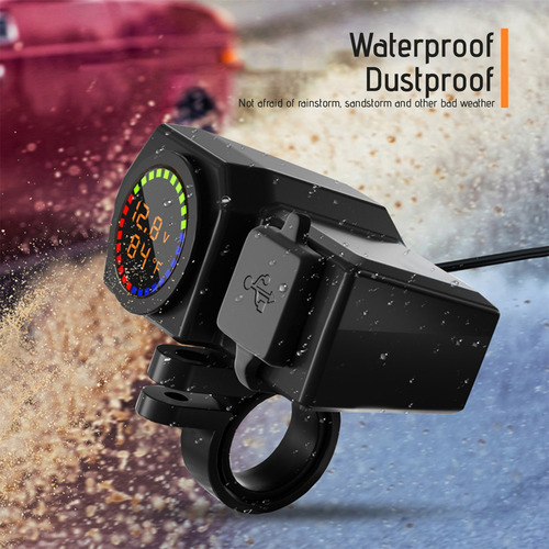 Adaptador De Cargador De Teléfono Usb Dual Para Motocicleta,