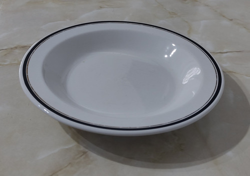 Plato Ondo Porcelana Olmos 2 Aros (negro&dorado) Sellados