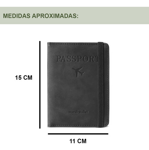 Porta Pasaporte Billetera Tarjetero Con Proteccion Rfid Camel