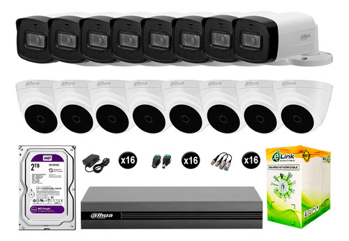 Cámaras Seguridad Kit 16 1080p + Disco 2tb 40m Largo Alcance