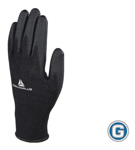 12 Pares Guantes Deltaplus Palma Poliuretano Ve702 Negro