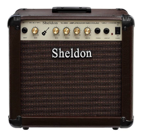 Amplificador Sheldon Vl 3800 Para Violao 40 W Rms Fal 8 Cor Marrom-escuro 110V/220V