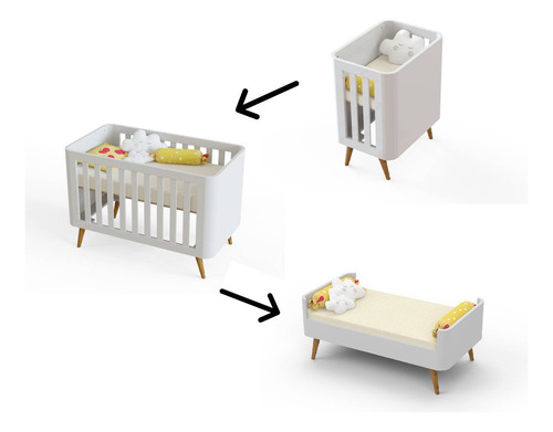 Cuna Madera Agatha 3 En 1 - Kidscool