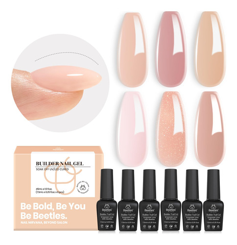 Gel 6 Colores 8 En 1 Gel Fortalecedor Melocoton Rosa