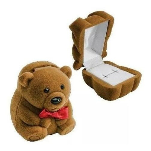 Estojo Para Joias Ursinho (anel E Brinco Infantil) Marrom