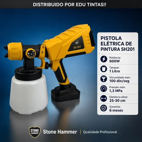 Pistola Elétrica De Pintura 1000ml Sh201 Stone Hammer 600w