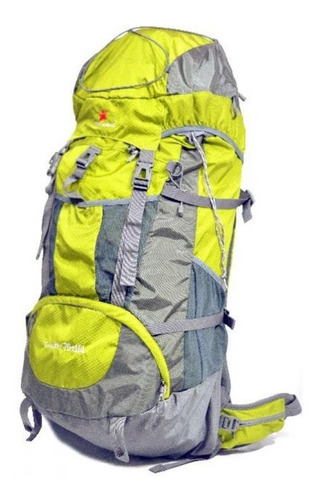 Mochila De Camping Safari 75lts Tela Ripstop B/alum Verde