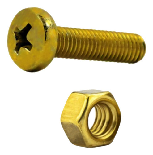 Parafuso Panela M5x35mm Com Porca Pacote 50