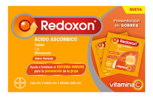 Redoxon Sabor Naranja Tableta Efervescente 1 G, 6 Tabletas