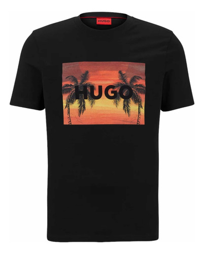 Playera Hugo Boss Dulive 100% Algodón Diseño De Palmeras