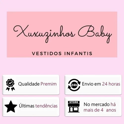 Imagem 4 de 4 de Vestido Festa Infantil Off Jardim Beija-flor