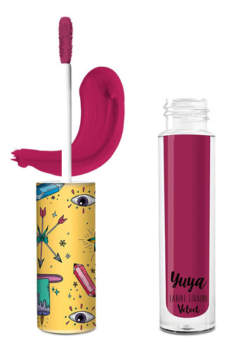 Yuya Labial Liquido Un Besito 3g Lipstick Larga Duración Color Violeta oscuro