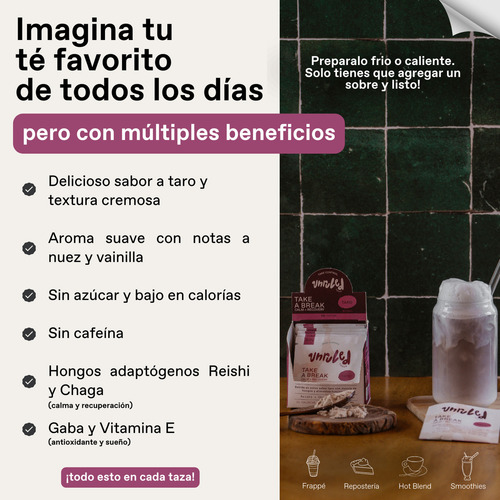 Taro En Polvo, Mix Hongos Adaptógenos, Reishi, Chaga, 60g