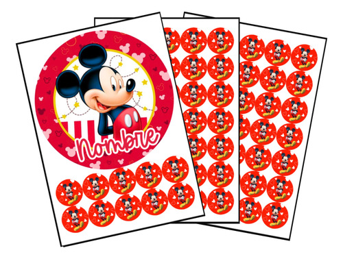 Transfer Para Gelatina Mickey Mouse Nombre Personalizable