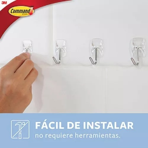 Pack-3-gancho Command Transparente-punta De Alambre 3m 17067