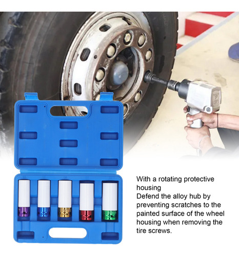 5 Piezas Dados De Impacto Estandar Juego De Dados De 1/2 Kit