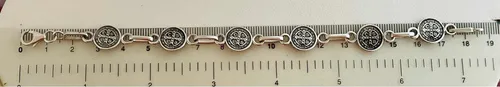 Pulsera Eslabones San Benito De Plata. Sg- Joyería.
