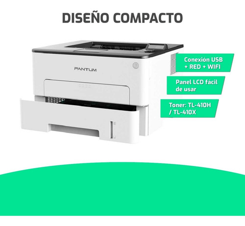 Imagen 8 de 10 de Impresora Pantum Laser Simple Función P3010dw Wifi Usb Nfc