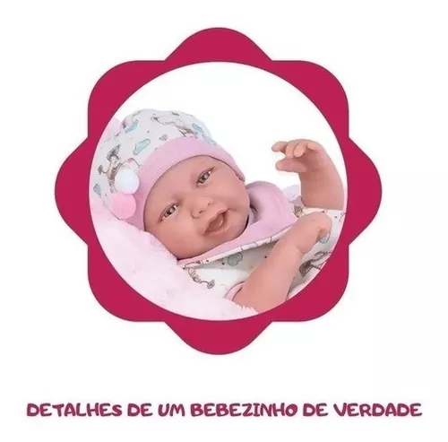 Boneca Anny Doll Baby Reborn Macacão Babador - 2442 - Cotiplás - Real  Brinquedos