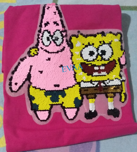 Playera Infantil Bob Esponja Lentejuela Reversible