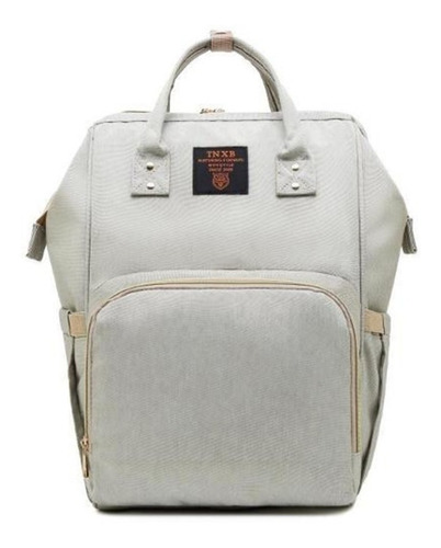 Bolso Mochila Maternal Gris Bebe Impermeable Resistente