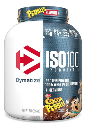 Proteina Iso 100 Dymatize Hidrolizada 5lbs Sabor Cocoa Pebbles