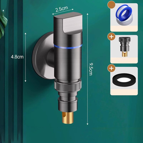 3 Grifo De Lavadora Con De Cierre Automático Eficiente Gris