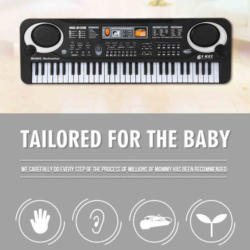 Micrófono Musical Usb De 61 Teclas, Piano Electrónico, Portá