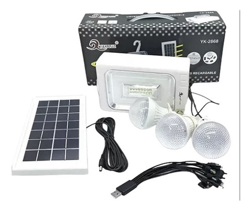 Planta Solar Portatil + Bombillos Camping Usb Linterna 