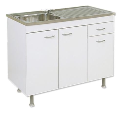 Imagen 2 de 9 de Bajo Mesada + Alacena + Mesada 100 Cm Blanco Amube Trento