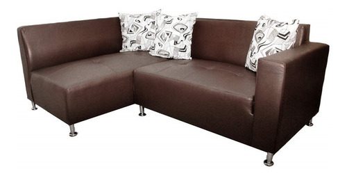 Imagen 1 de 2 de Sofa Modular En L Mita Izquierdo Ecocuero Cafe
