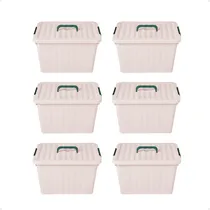 Comprar Set X6 Cajas Organizadoras Grandes Plásticas Apilables