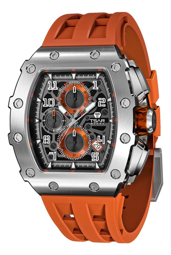 Tsar Bomba Reloj Para Hombre Cuadrado De Lujo Tonneau 50m Cr