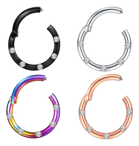 16g Anillo De Nariz De Acero Septum Clicker Helix Pendientes