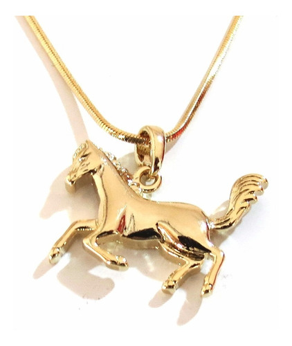 Colar Gargantilha Country Cavalo Folheado A Ouro 18k C4