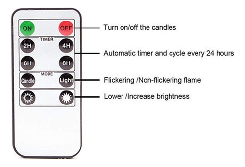 12 Velas Largas, Candelabro Led, Llama Oscilante
