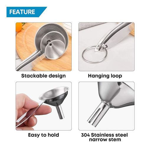 // Embudo De Cocina Pequeño Para Llenar Botellas Mini
