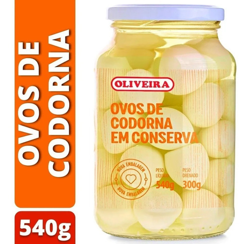 Ovos De Codorna Em Conserva - Oliveira 540g Drenado 300g