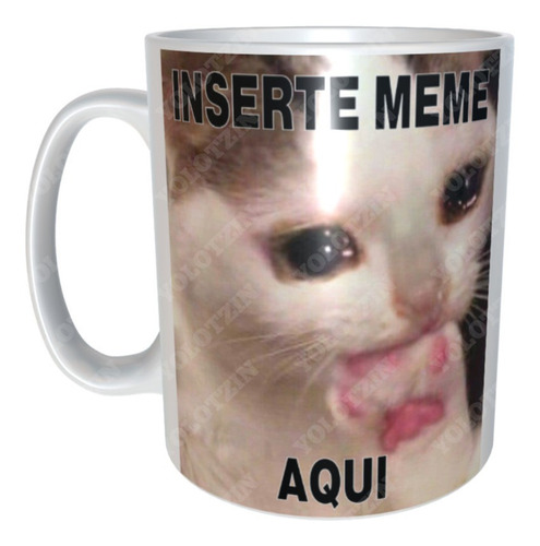 Taza Gatito Triste Gato Ansiedad Personalizada Con Meme M64