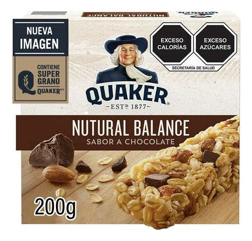 Barras De Avena Quaker Natural Balance Sabor Chocolate 200 G