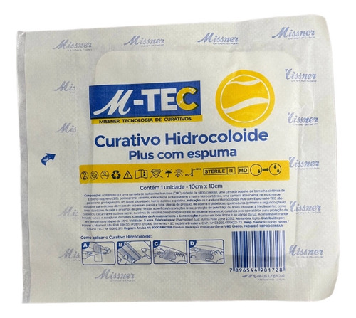 Kit 4 Curativo Hidrocoloide Com Espuma 10cm X 10cm - Missner