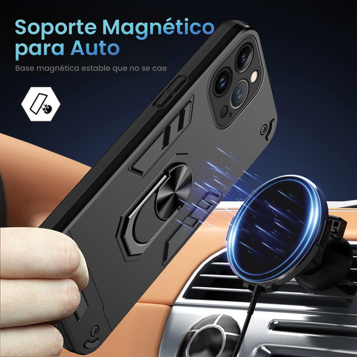 Funda Para Motorola Antigolpes Anillo Magnético De Uso Rudo Negro Moto Edge 50