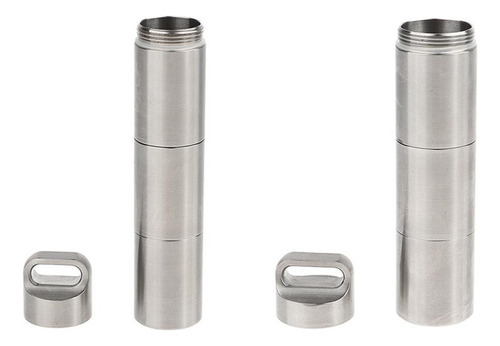 2 Unids Píldora Caja Llavero Impermeable Capas Separadas De
